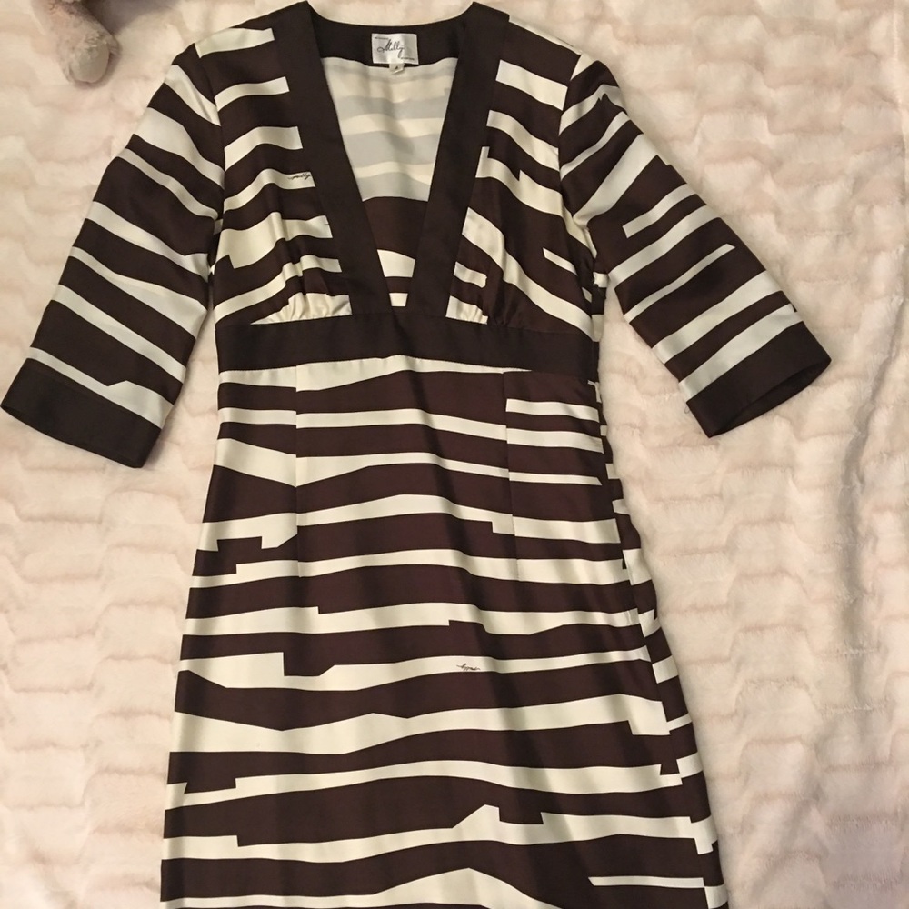Milly New York 100% Silk Graphic Print Dress